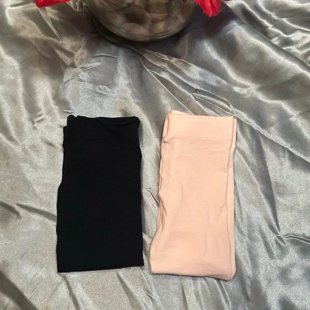 🌹CARTER’s Baby Black & Light Pink Stretch Leggings / NWOT